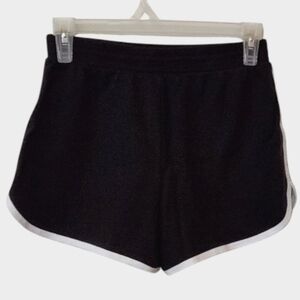 Black & White Cotton Blend Shorts